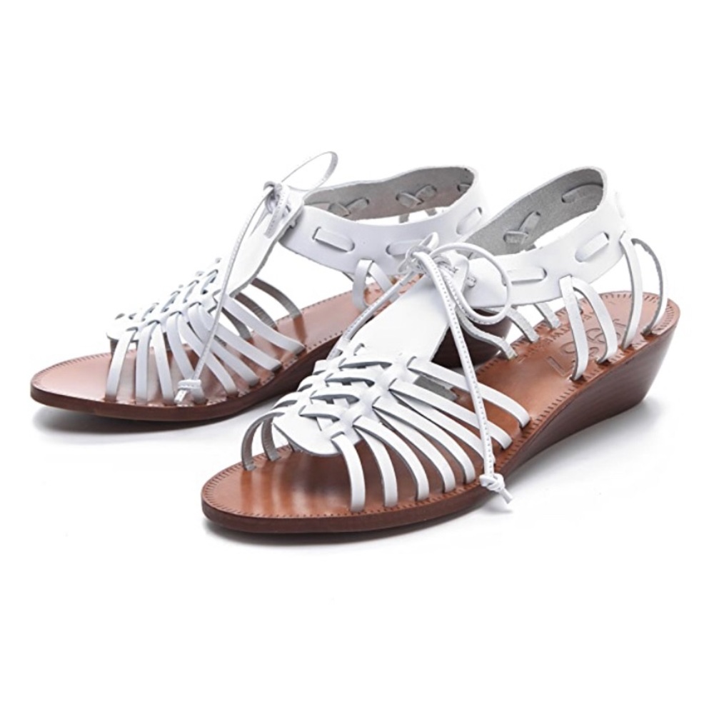 Madewell, White Huarache Wedge Sandals, size 6-US